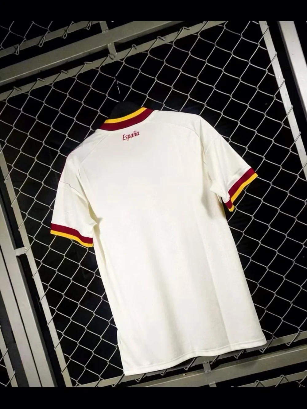 Adidas Spain Retro Cream & Burgundy Men's Football Shirt